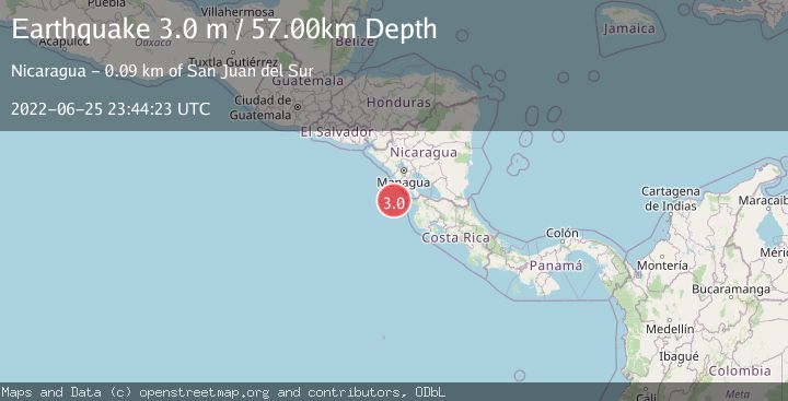 Map of OFF COAST OF COSTA RICA
