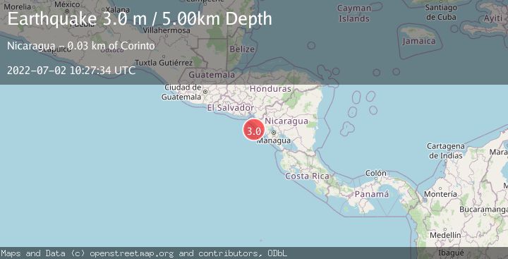 Map of NEAR COAST OF NICARAGUA