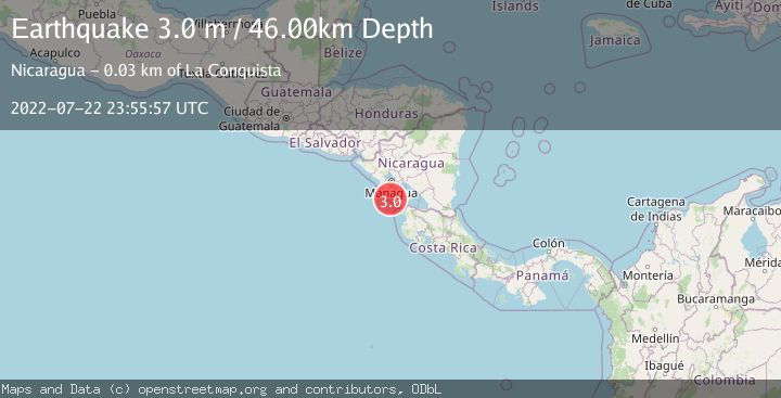 Map of NEAR COAST OF NICARAGUA