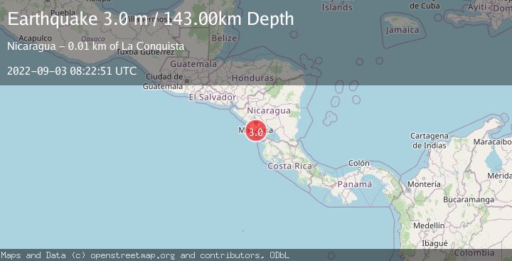 Map of NEAR COAST OF NICARAGUA