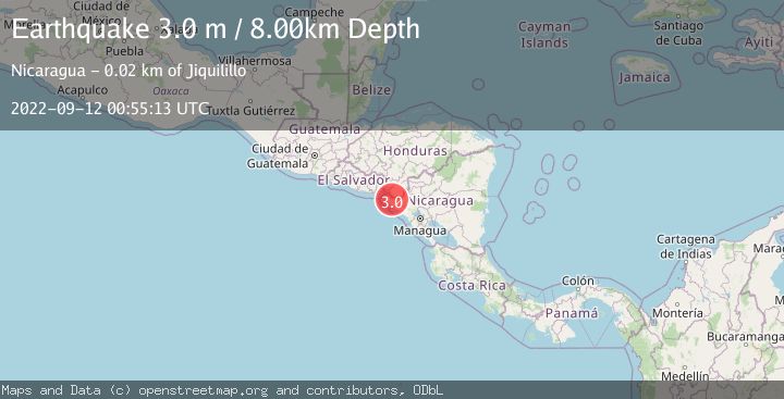 Map of NEAR COAST OF NICARAGUA
