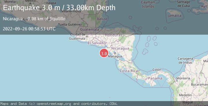 Map of NEAR COAST OF NICARAGUA