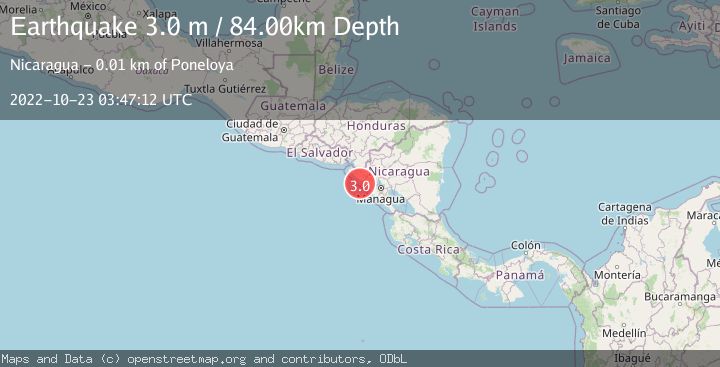 Map of NEAR COAST OF NICARAGUA