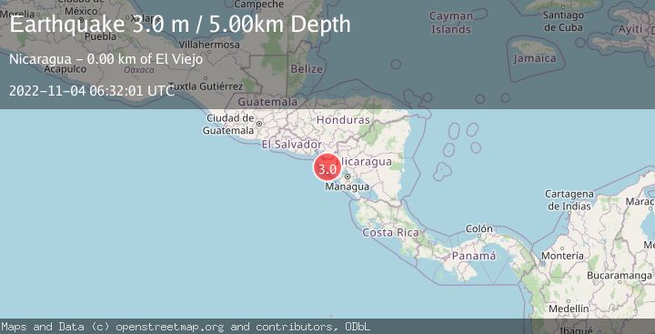 Map of NEAR COAST OF NICARAGUA