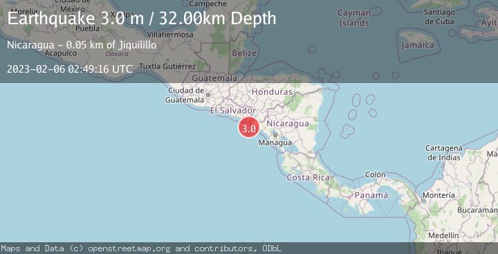 Map of NEAR COAST OF NICARAGUA