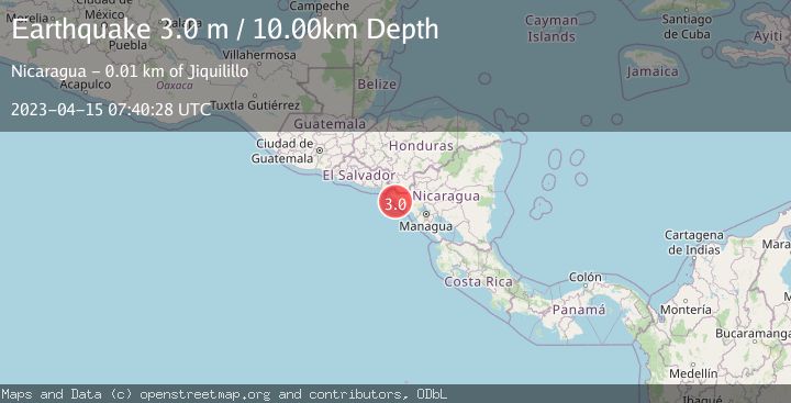 Map of NEAR COAST OF NICARAGUA