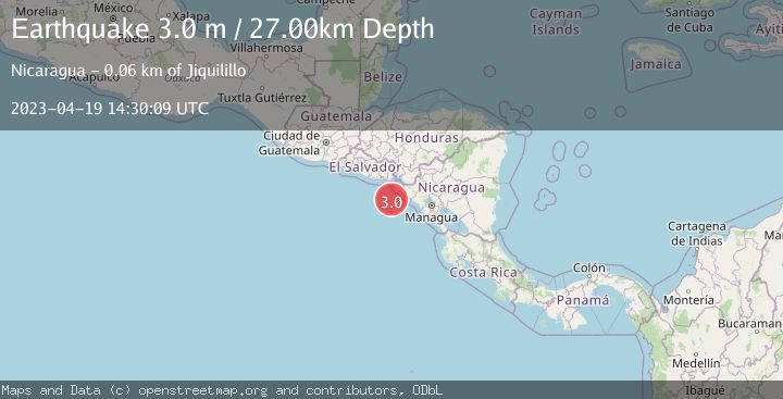 Map of NEAR COAST OF NICARAGUA