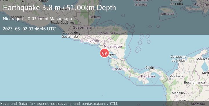 Map of NEAR COAST OF NICARAGUA