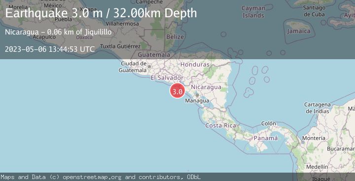 Map of NEAR COAST OF NICARAGUA