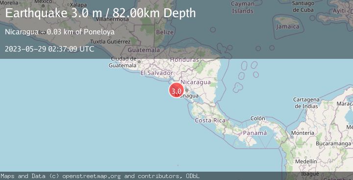 Map of NEAR COAST OF NICARAGUA