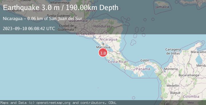 Map of OFF COAST OF COSTA RICA