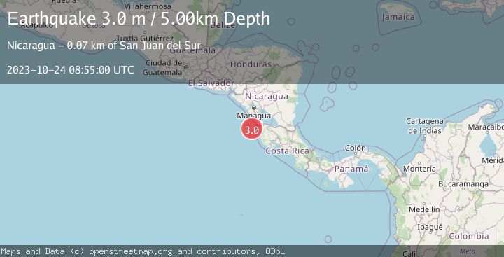 Map of OFF COAST OF COSTA RICA