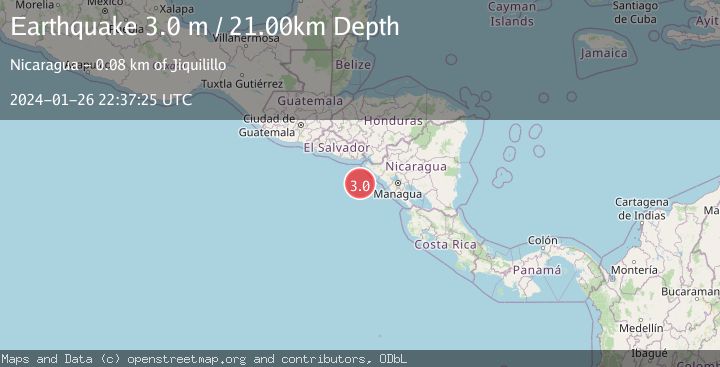 Map of NEAR COAST OF NICARAGUA