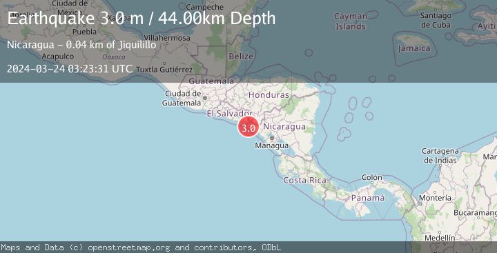 Map of NEAR COAST OF NICARAGUA