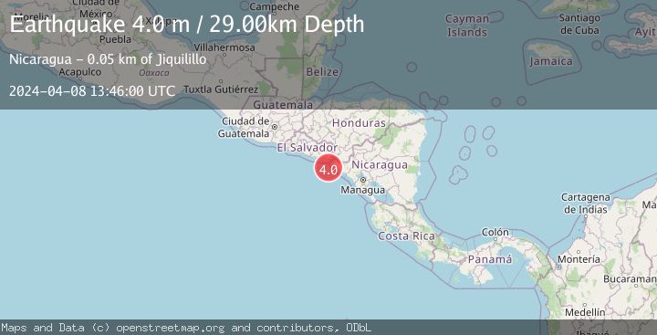 Map of NEAR COAST OF NICARAGUA