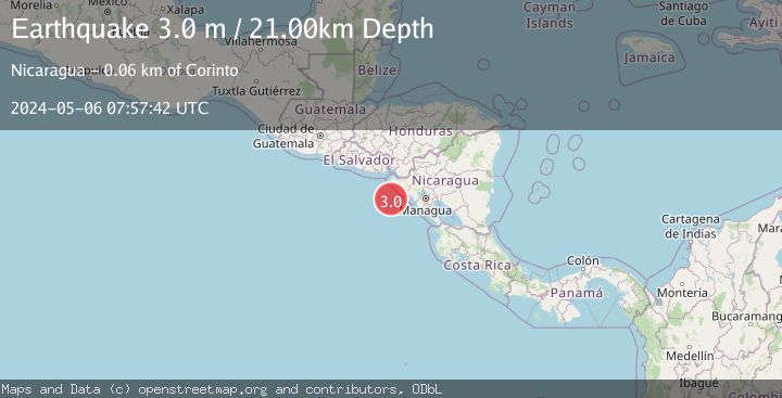 Map of NEAR COAST OF NICARAGUA