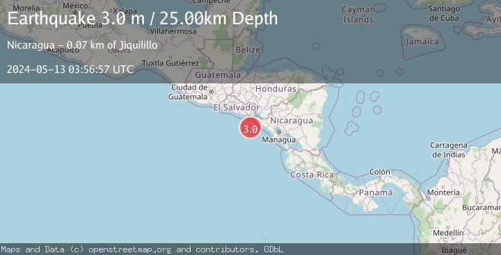 Map of NEAR COAST OF NICARAGUA