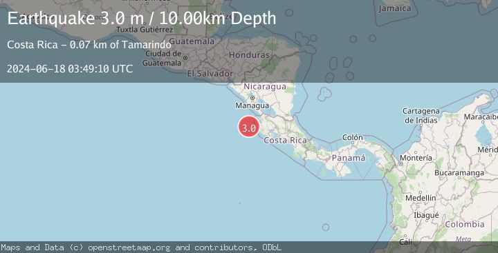 Map of OFF COAST OF COSTA RICA