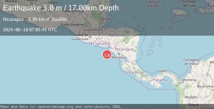 Map of NEAR COAST OF NICARAGUA