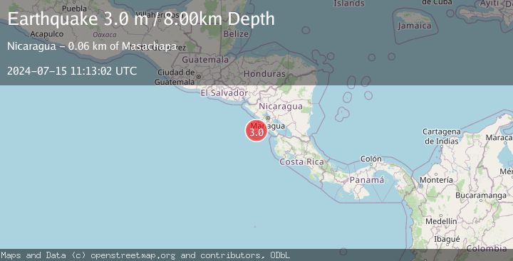 Map of NEAR COAST OF NICARAGUA