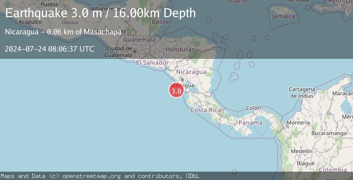 Map of NEAR COAST OF NICARAGUA