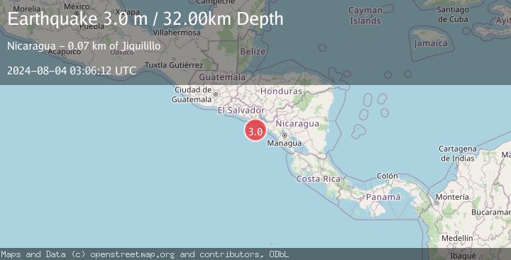 Map of NEAR COAST OF NICARAGUA