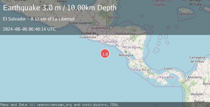 Map of OFF COAST OF CENTRAL AMERICA