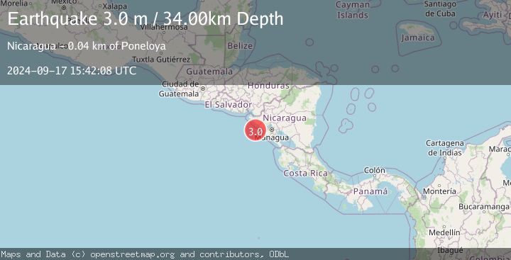 Map of NEAR COAST OF NICARAGUA