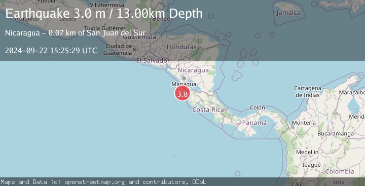 Map of OFF COAST OF COSTA RICA