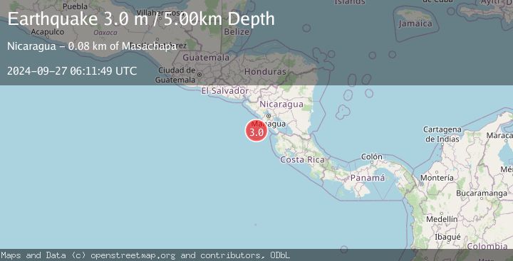 Map of NEAR COAST OF NICARAGUA