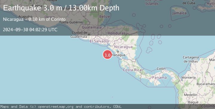 Map of NEAR COAST OF NICARAGUA