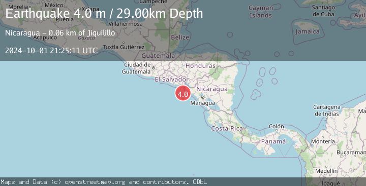 Map of NEAR COAST OF NICARAGUA