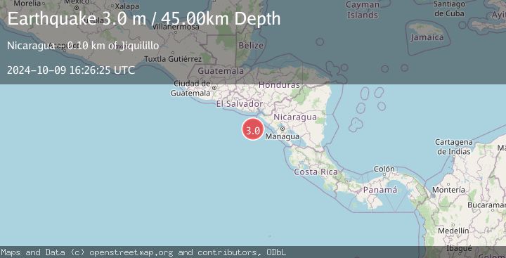 Map of NEAR COAST OF NICARAGUA
