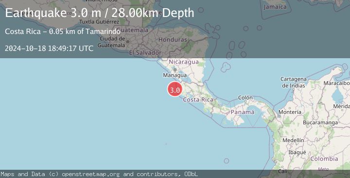 Map of OFF COAST OF COSTA RICA