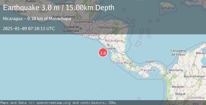 Map of NEAR COAST OF NICARAGUA