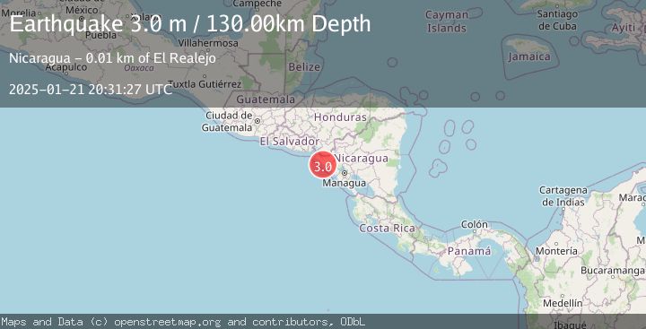 Map of NEAR COAST OF NICARAGUA
