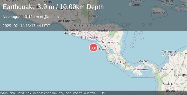 Map of NEAR COAST OF NICARAGUA