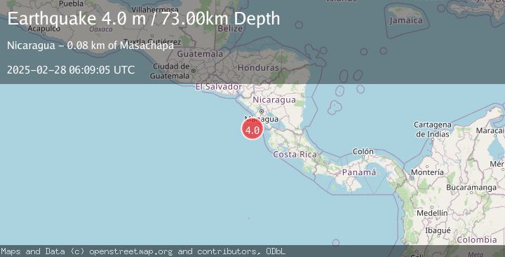 Map of NEAR COAST OF NICARAGUA