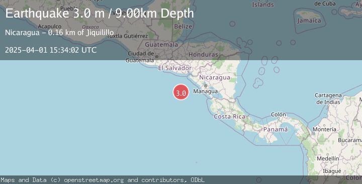 Map of OFF COAST OF CENTRAL AMERICA