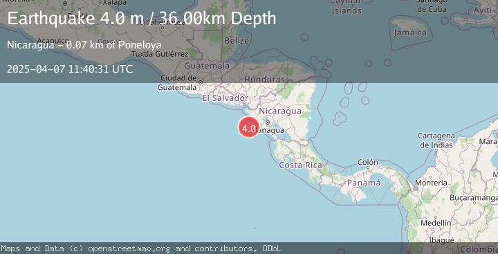 Map of NEAR COAST OF NICARAGUA