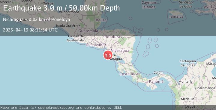 Map of NEAR COAST OF NICARAGUA