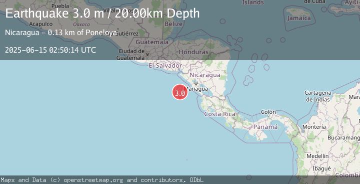 Map of NEAR COAST OF NICARAGUA