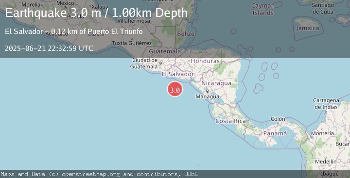 Map of OFF THE COAST OF EL SALVADOR