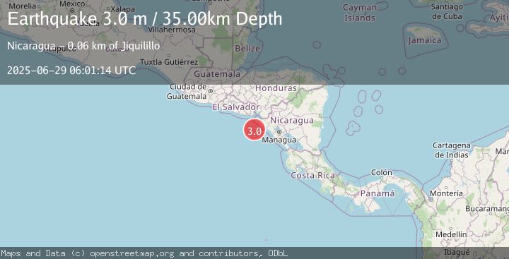 Map of NEAR COAST OF NICARAGUA