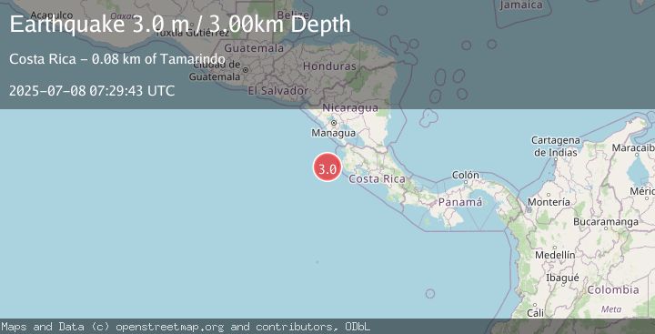 Map of OFF COAST OF COSTA RICA