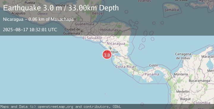 Map of NEAR COAST OF NICARAGUA