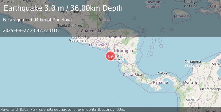 Map of NEAR COAST OF NICARAGUA