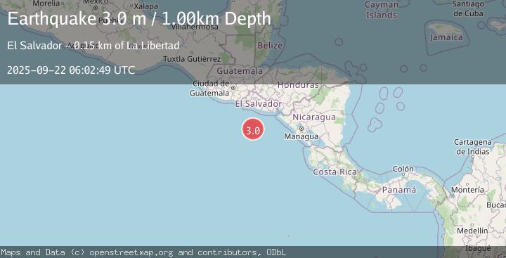 Map of OFF THE COAST OF EL SALVADOR
