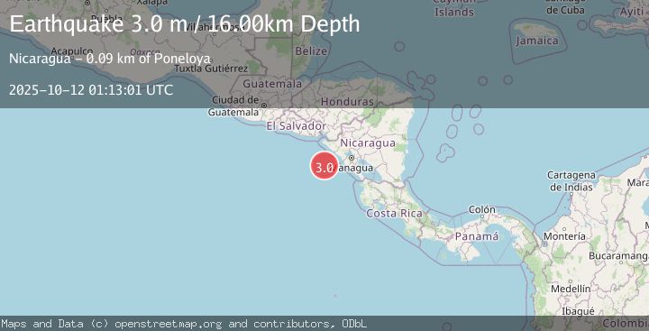 Map of NEAR COAST OF NICARAGUA