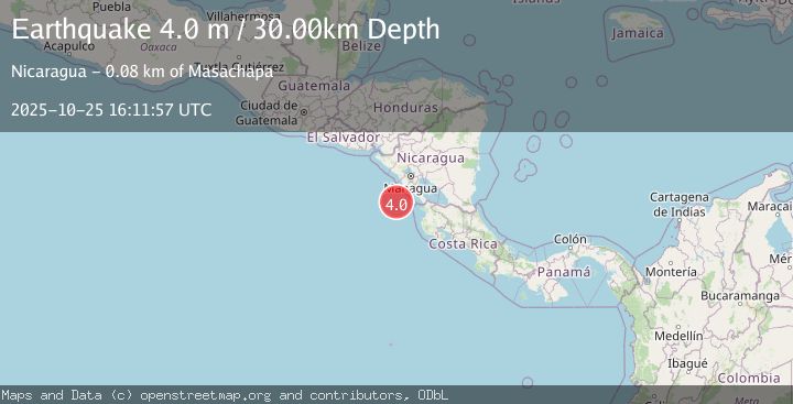 Map of NEAR COAST OF NICARAGUA